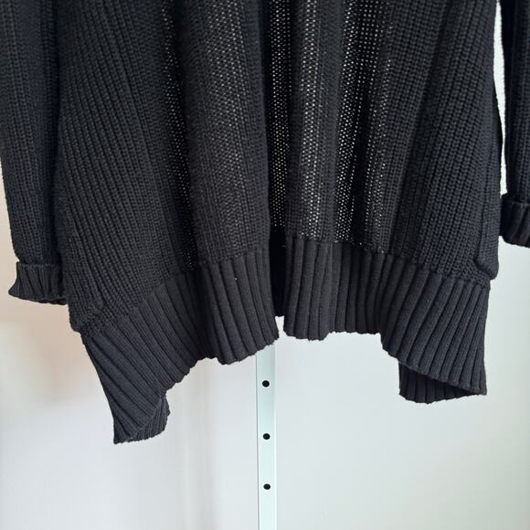 Splendid sz XS Black Drape Front cotton Open slouchy Cardigan - Picture 8 of 8